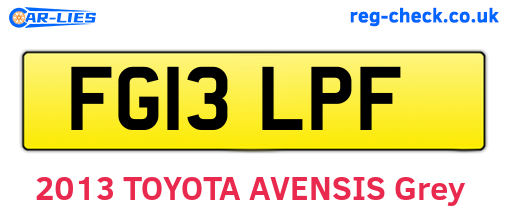 FG13LPF are the vehicle registration plates.