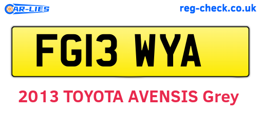 FG13WYA are the vehicle registration plates.