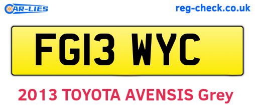 FG13WYC are the vehicle registration plates.