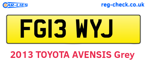 FG13WYJ are the vehicle registration plates.