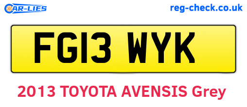 FG13WYK are the vehicle registration plates.