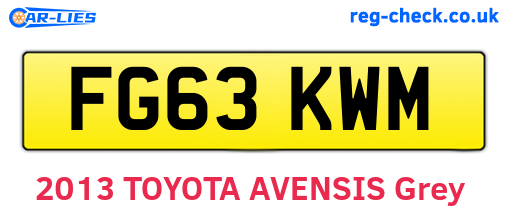 FG63KWM are the vehicle registration plates.
