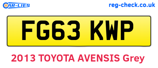 FG63KWP are the vehicle registration plates.