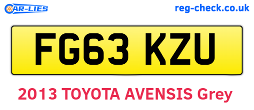 FG63KZU are the vehicle registration plates.