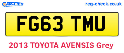 FG63TMU are the vehicle registration plates.