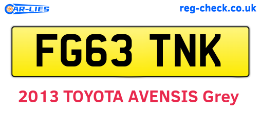 FG63TNK are the vehicle registration plates.