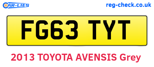 FG63TYT are the vehicle registration plates.