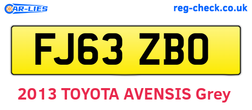 FJ63ZBO are the vehicle registration plates.