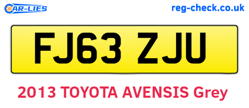 FJ63ZJU are the vehicle registration plates.