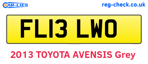 FL13LWO are the vehicle registration plates.