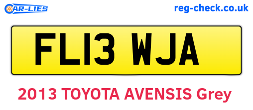 FL13WJA are the vehicle registration plates.