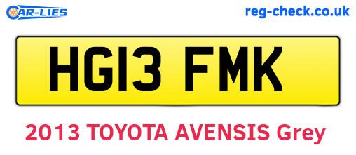 HG13FMK are the vehicle registration plates.