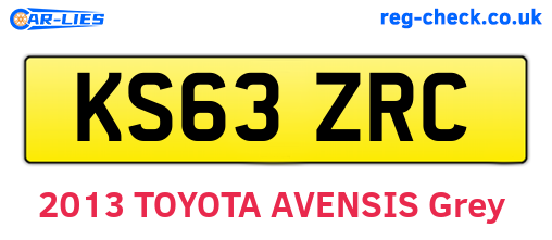 KS63ZRC are the vehicle registration plates.