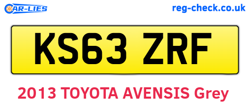 KS63ZRF are the vehicle registration plates.