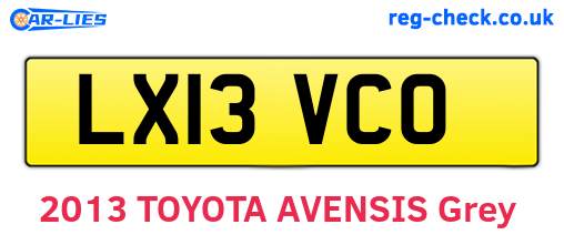 LX13VCO are the vehicle registration plates.