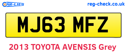 MJ63MFZ are the vehicle registration plates.