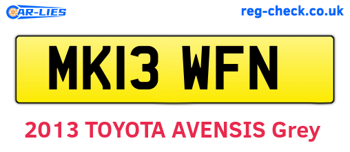 MK13WFN are the vehicle registration plates.