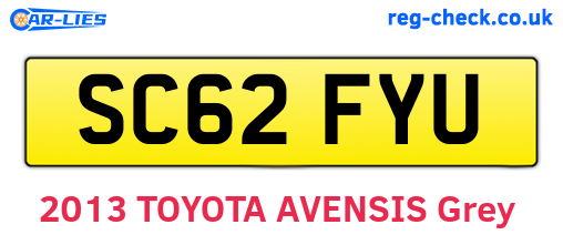 SC62FYU are the vehicle registration plates.