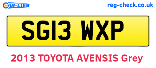 SG13WXP are the vehicle registration plates.