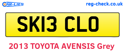 SK13CLO are the vehicle registration plates.