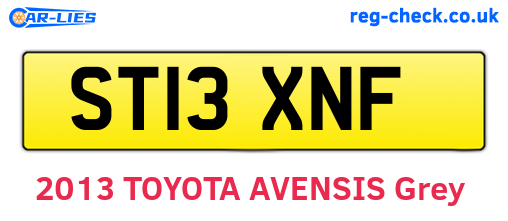 ST13XNF are the vehicle registration plates.