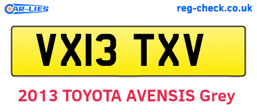 VX13TXV are the vehicle registration plates.
