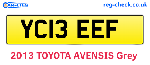 YC13EEF are the vehicle registration plates.