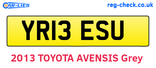 YR13ESU are the vehicle registration plates.
