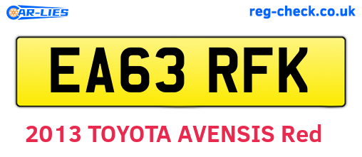 EA63RFK are the vehicle registration plates.