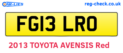 FG13LRO are the vehicle registration plates.