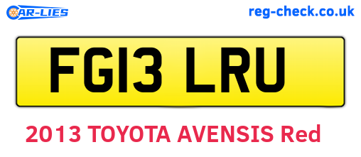 FG13LRU are the vehicle registration plates.