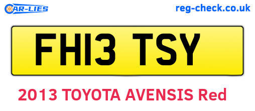 FH13TSY are the vehicle registration plates.