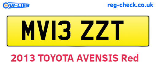 MV13ZZT are the vehicle registration plates.