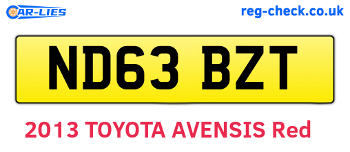 ND63BZT are the vehicle registration plates.