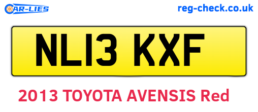NL13KXF are the vehicle registration plates.