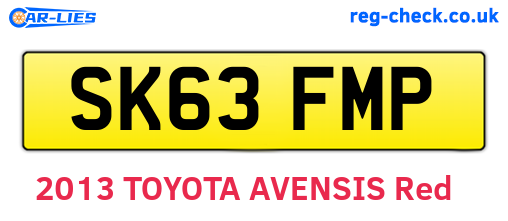 SK63FMP are the vehicle registration plates.