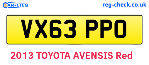 VX63PPO are the vehicle registration plates.