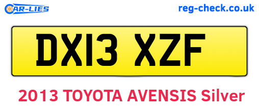 DX13XZF are the vehicle registration plates.