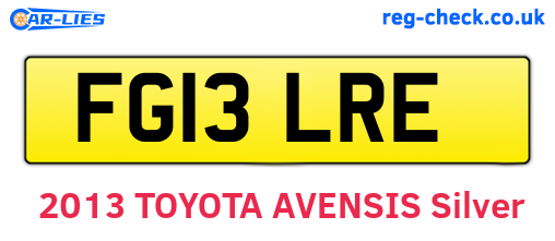 FG13LRE are the vehicle registration plates.