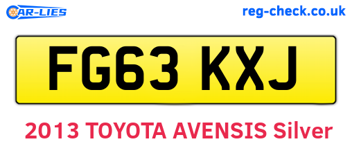 FG63KXJ are the vehicle registration plates.