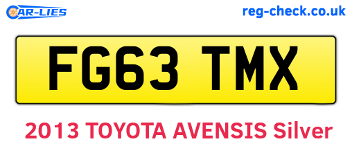 FG63TMX are the vehicle registration plates.