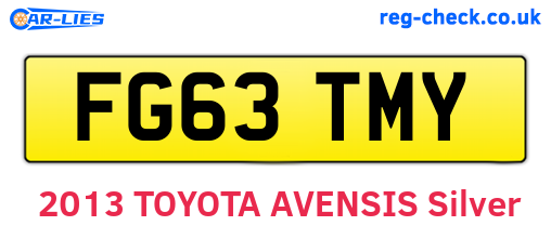 FG63TMY are the vehicle registration plates.