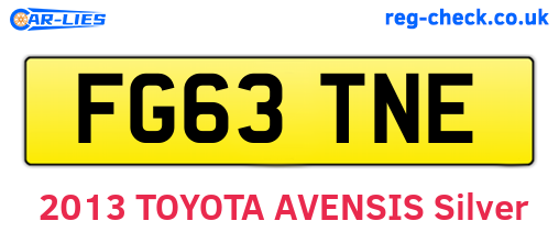 FG63TNE are the vehicle registration plates.