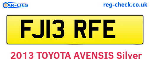 FJ13RFE are the vehicle registration plates.