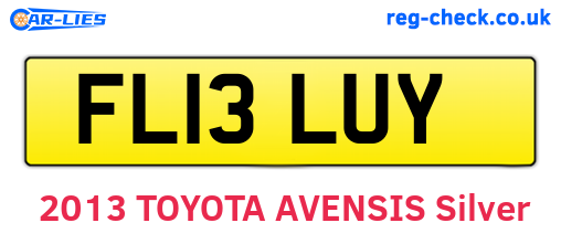 FL13LUY are the vehicle registration plates.