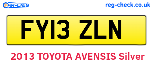 FY13ZLN are the vehicle registration plates.