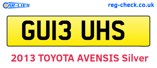 GU13UHS are the vehicle registration plates.