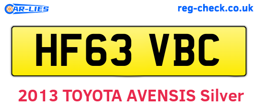 HF63VBC are the vehicle registration plates.