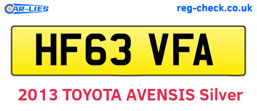HF63VFA are the vehicle registration plates.