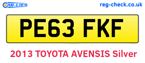 PE63FKF are the vehicle registration plates.